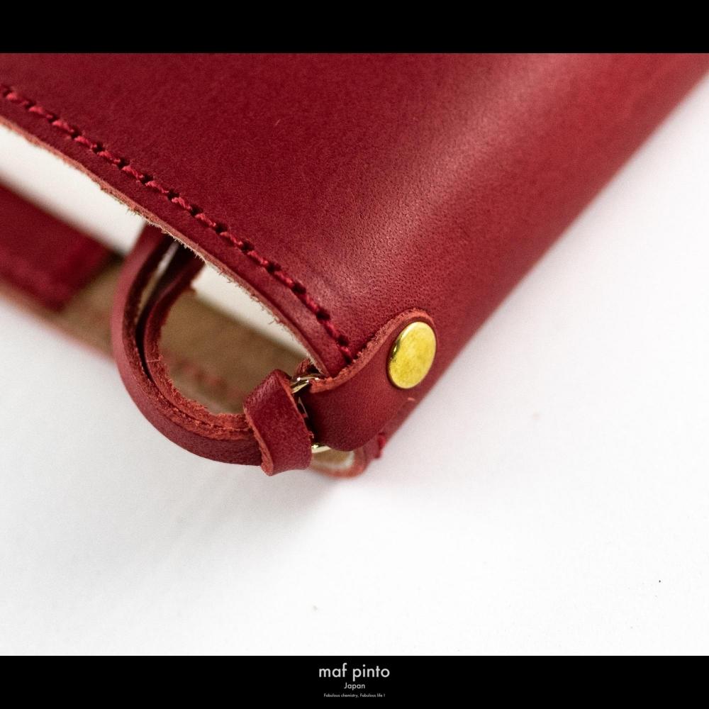 maf pinto (マフ ピント) レザー手帳カバー A5 レッド 本革 日本製