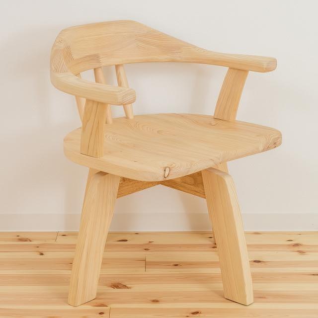 【幅58 奥行54 高さ67 座面高40】高さ変更可能 ヒノキダイニングチェアーC-623回転1脚