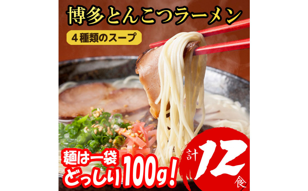 博多とんこつラーメン 12食分！ 4種類の博多豚骨スープ付き