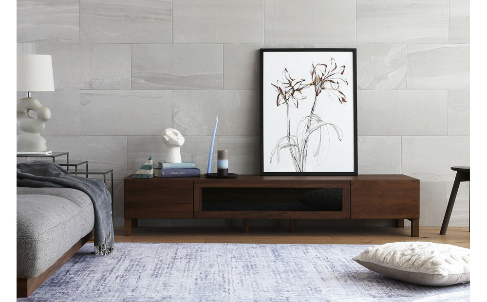 【開梱設置】高野木工 LECCE レッチェ 200TVボード ウォルナット  (黒ガラス) 【10年保証】