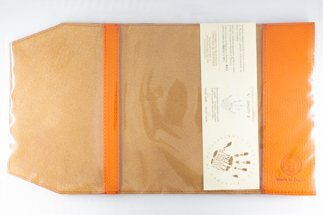 レザーブックカバー四六判サイズ（フリーモデル）【オレンジシュリンク】