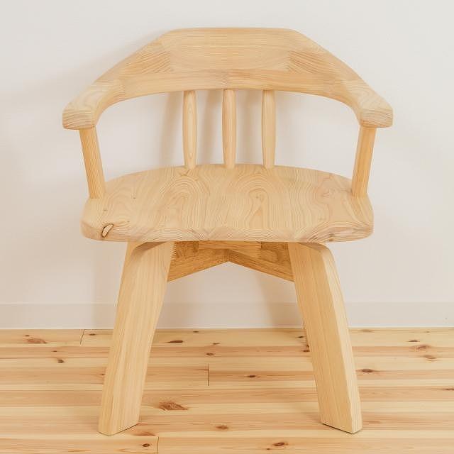 【幅58 奥行54 高さ67 座面高40】高さ変更可能 ヒノキダイニングチェアーC-623回転1脚