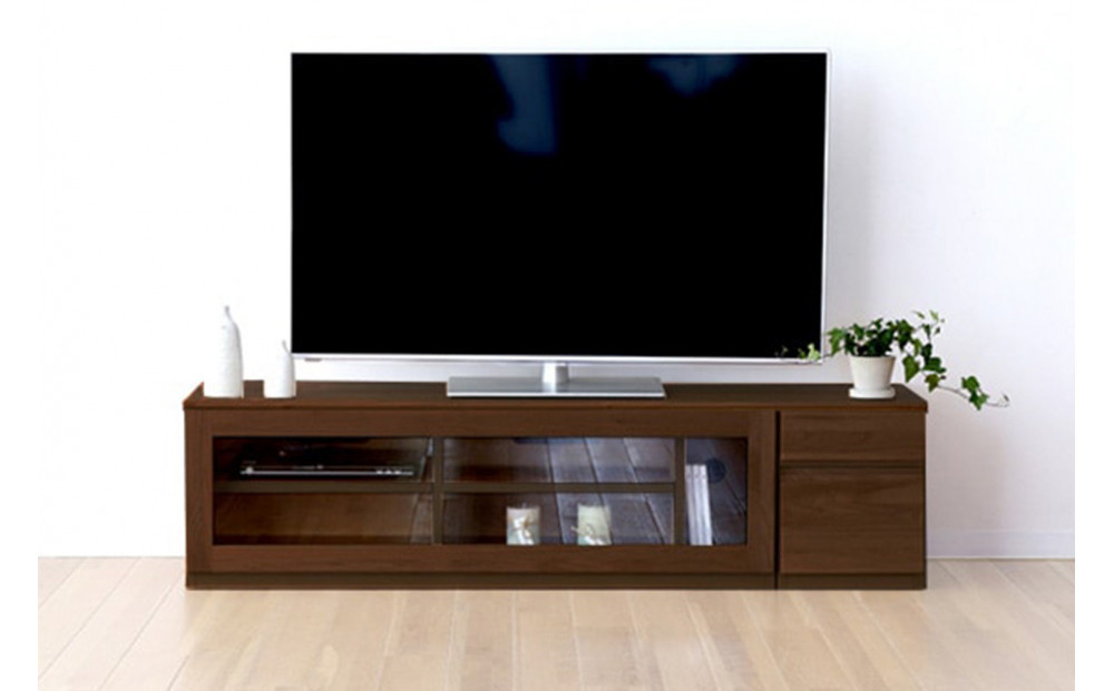 【開梱設置】高野木工 ASTER SET6 アスター 150TV天板 + 120TVガラス扉 + 30TVチェスト ウォルナット【10年保証】