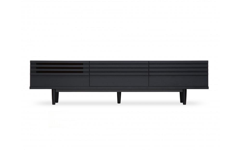 大川家具 幅180cm テレビボード 黒 -cresson-クレソン