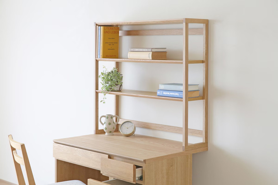 【開梱設置】高野木工 アスター オーダー突板天板 (幅90cm 奥行き60cm) + 60デスク + 30チェスト + 90ラック 天板のみ受注生産 ※チェア別売 ウォルナット【10年保証】