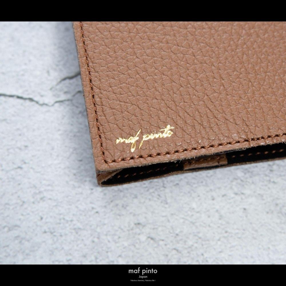 maf pinto (マフ ピント) レザーブックカバー 新書サイズ ADRIA LINE キャラメル 本革 日本製