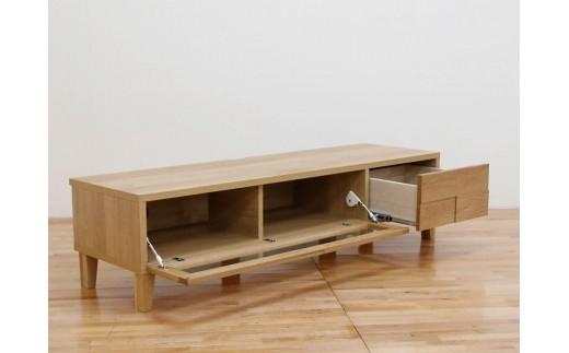 テレビ台 テレビボード 幅150 ホワイトオーク 無垢材 引き出し 収納 デッキ収納 TV台 ローボード 脚付き 大川家具 丸田木工 ボニー