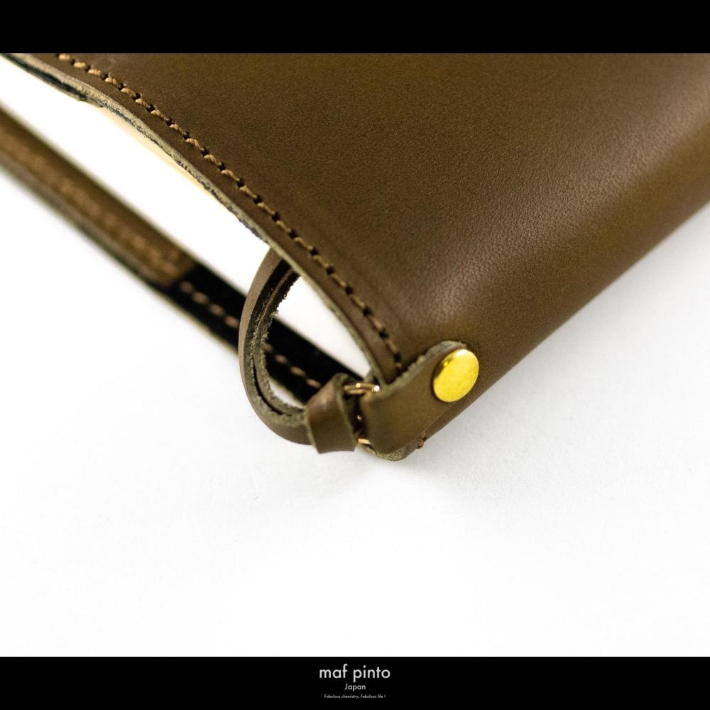maf pinto (マフ ピント) レザー手帳カバー B6 オリーブ 本革 日本製