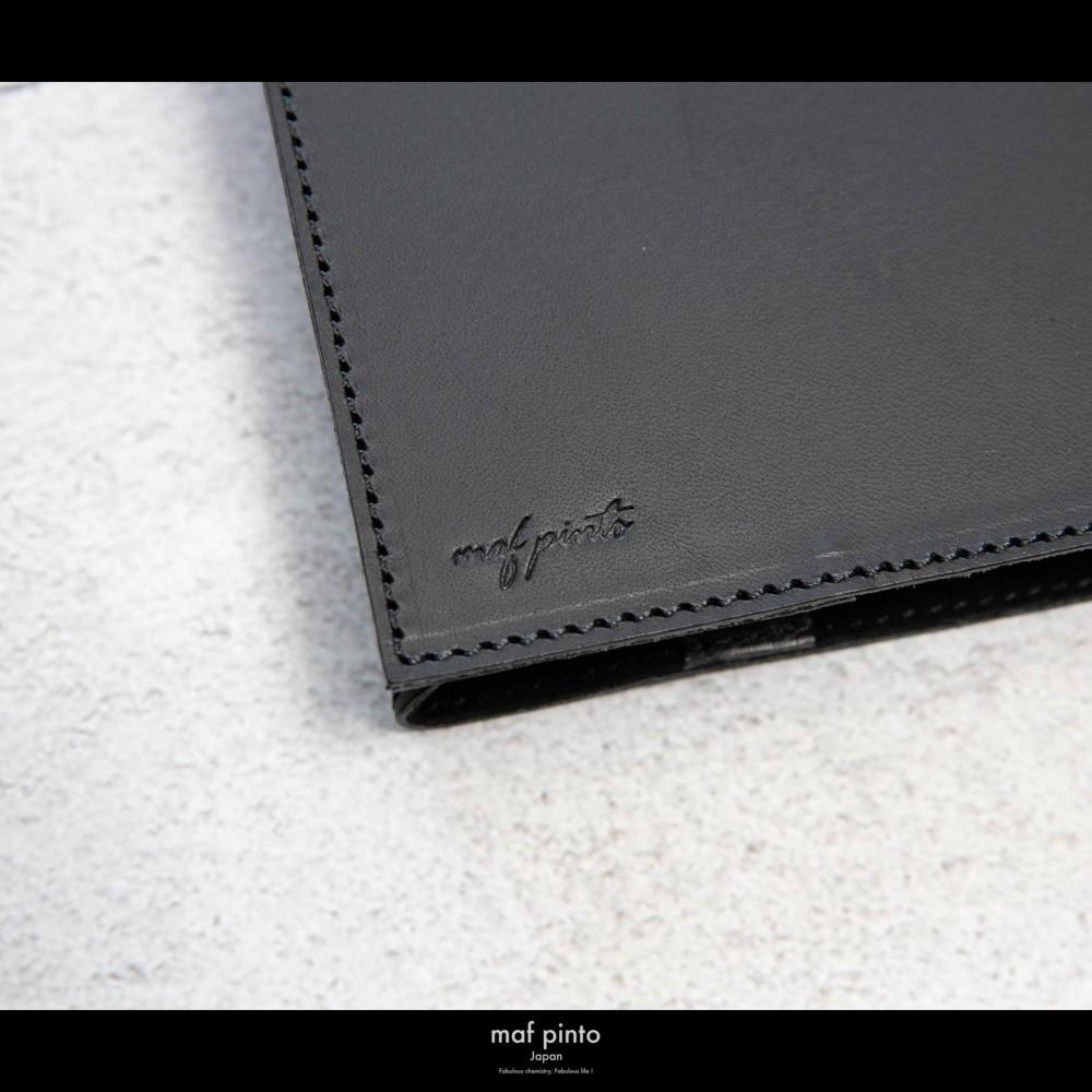 maf pinto (マフ ピント) レザーブックカバー 新書サイズ ブラック 本革 日本製