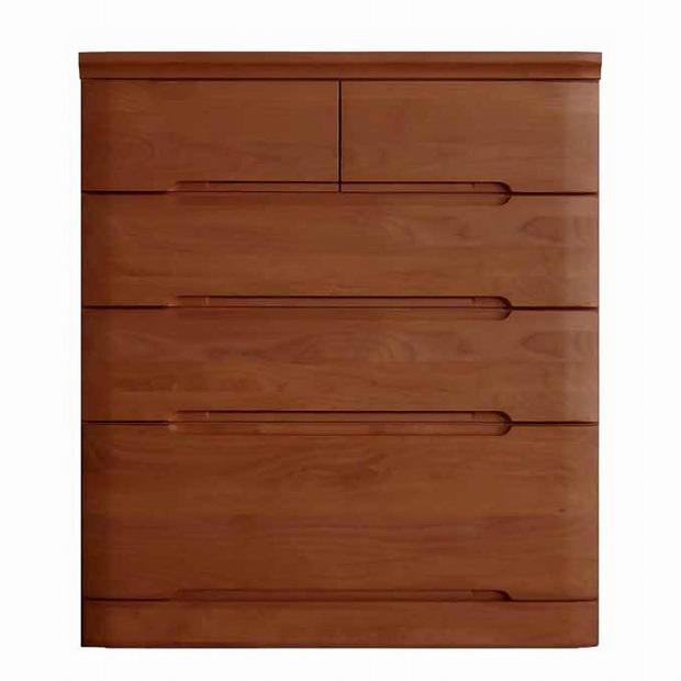 チェスト タンス 幅78 4段 奥行44 ニレ材 ブラウン色 プラム 桐たんす 箪笥 婚礼家具 衣類収納 大川家具【丸田木工】