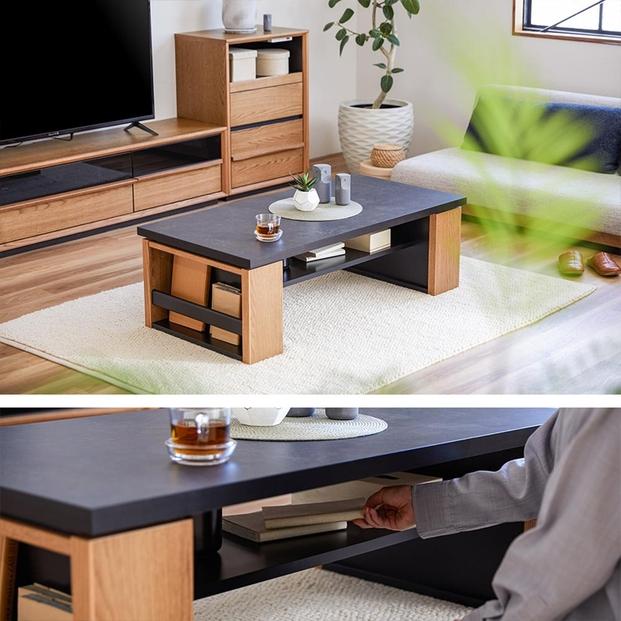 MLT-233 ローテーブル 幅120 リビングテーブル ＜オークヴィンテージナチュラル＞【モーブル】【大川家具】