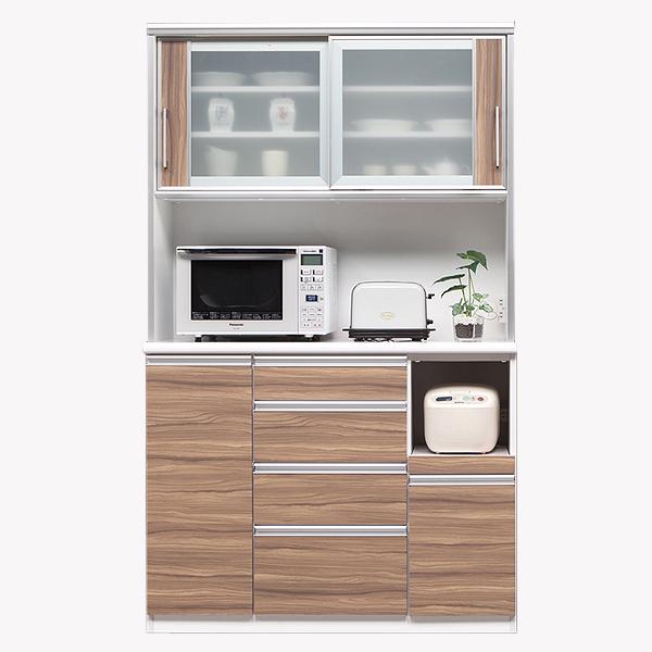 (キングウッド)【開梱設置】カプリス キッチンボード 幅120cm 耐震 食器棚 引き戸 ダイニングボード 完成品 キッチン収納 120幅 国産 大川家具