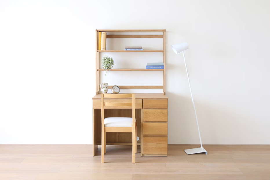 【開梱設置】高野木工 アスター オーダー突板天板 (幅90cm 奥行き60cm) + 60デスク + 30チェスト + 90ラック 天板のみ受注生産 ※チェア別売 ウォルナット【10年保証】