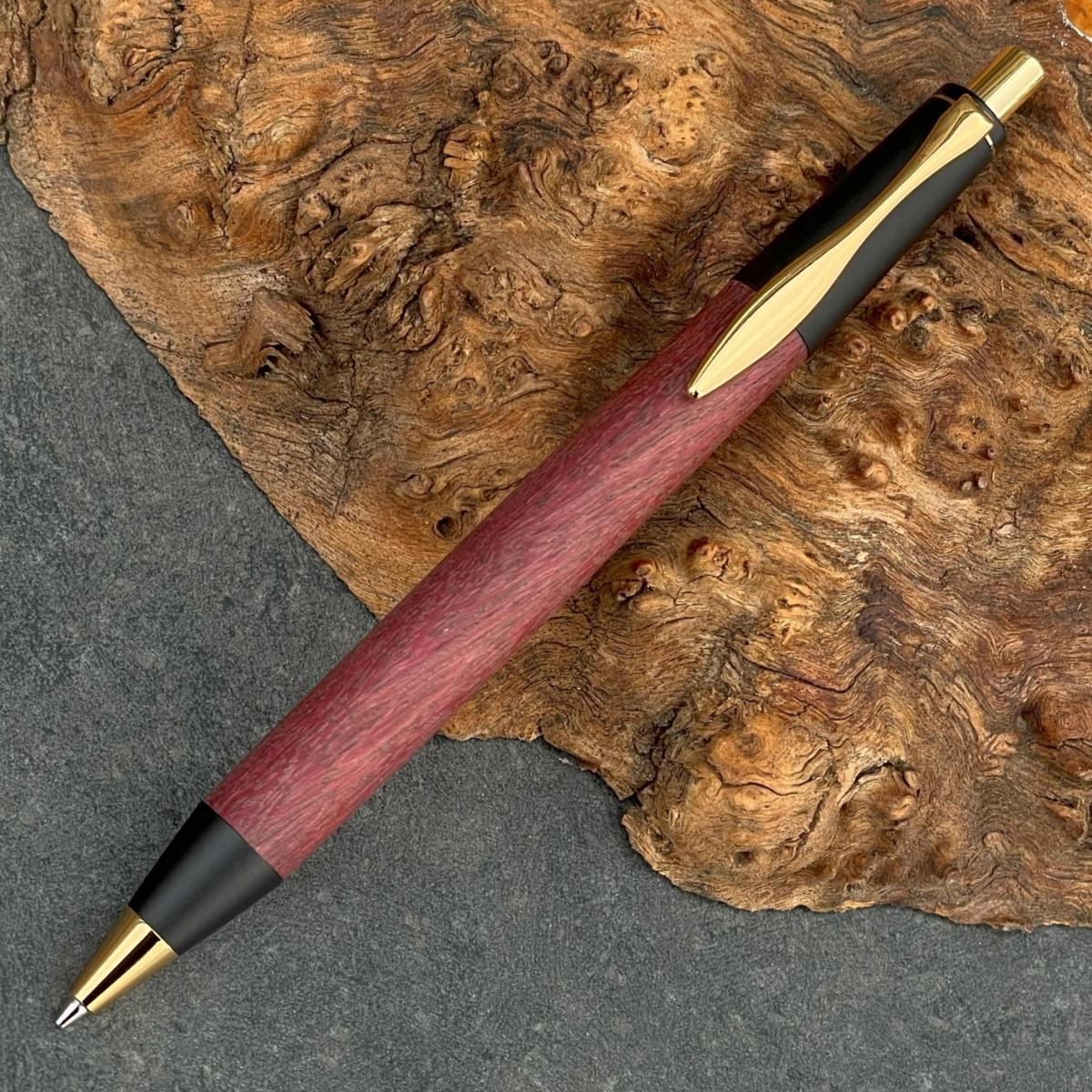 パープルハート/ 2つの内部機構を持つ新感覚の木軸ペン / SINPEN【MP&BP】ゴールド金具 / MUKU屋