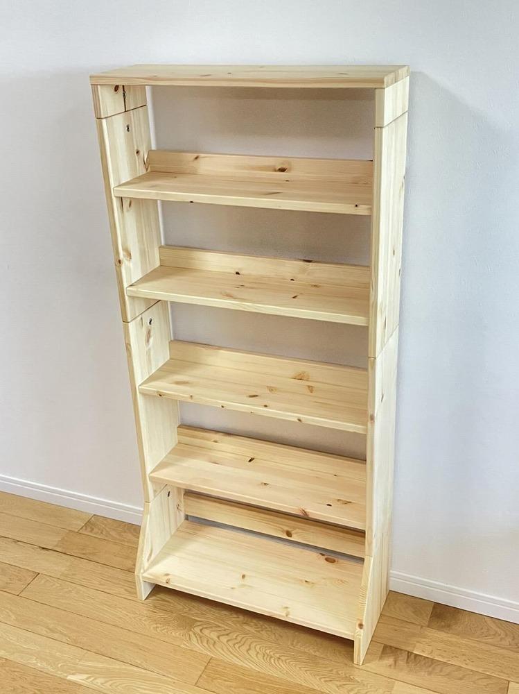 北欧パイン無垢　本棚（B５サイズ）　横幅61～70cm