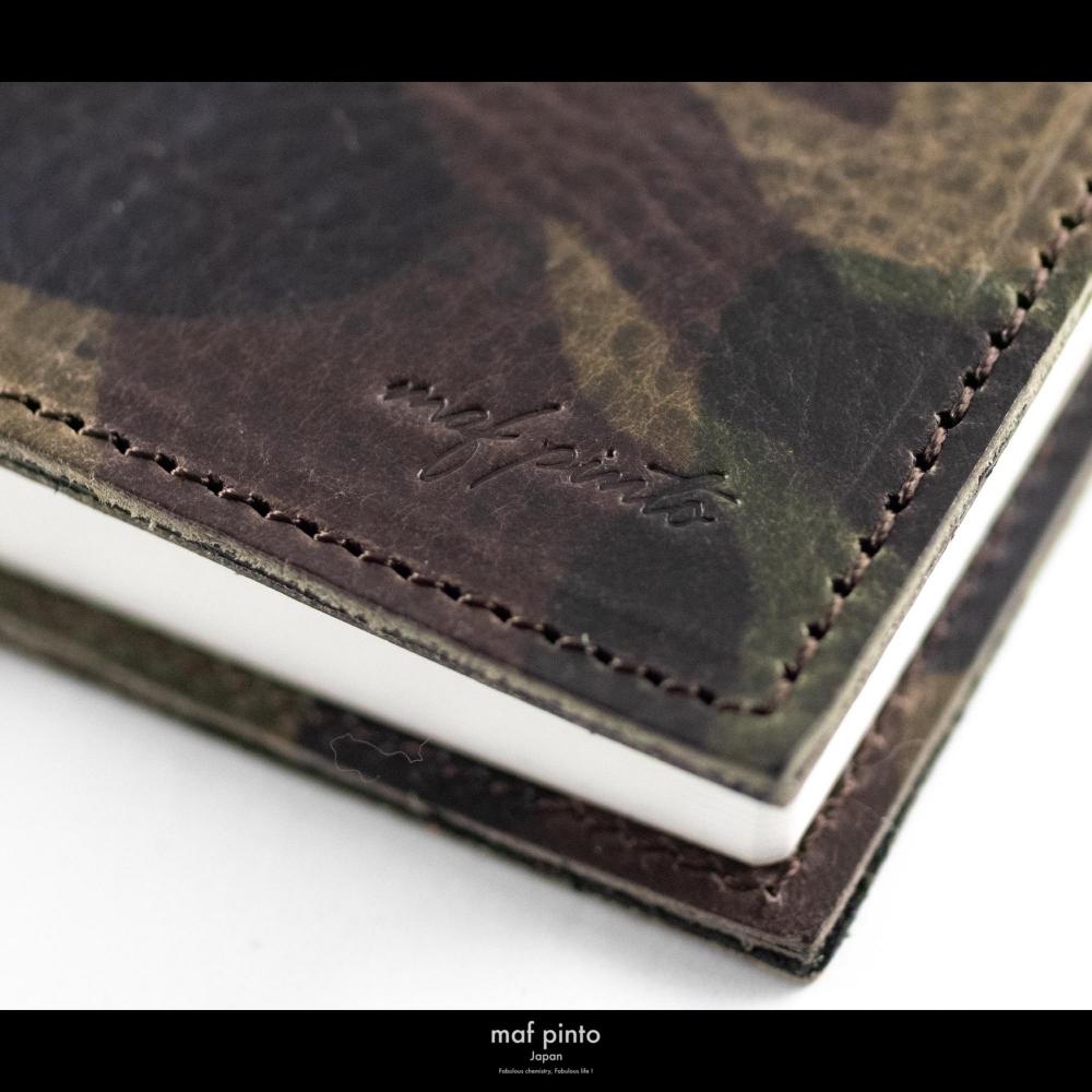 maf pinto (マフ ピント) レザー手帳カバー A5 カモフラージュ ダーク 本革 日本製