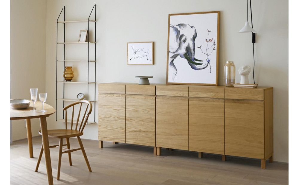 【開梱設置】高野木工 LECCE レッチェ 90キャビネット オーク【10年保証】