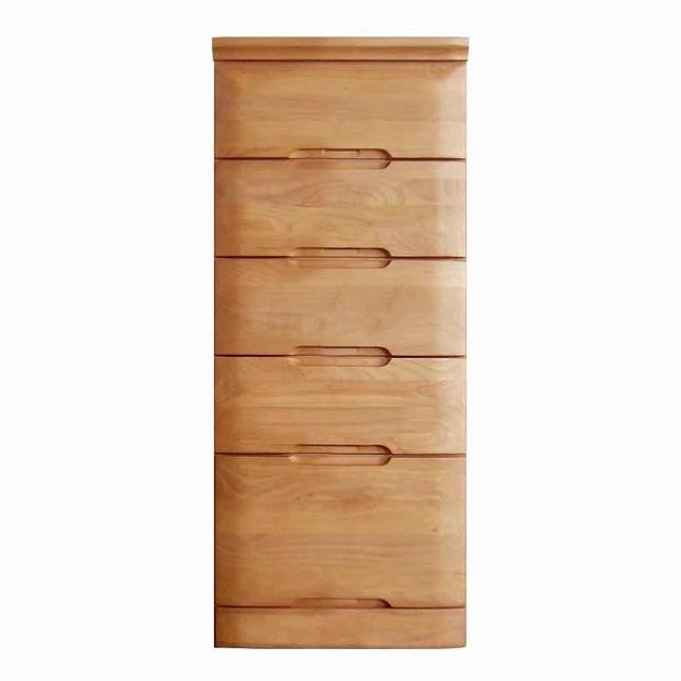 チェスト タンス 幅44 5段 奥行44 アルダー材 ナチュラル色 プラム 桐たんす 箪笥 婚礼家具 衣類収納 大川家具【丸田木工】