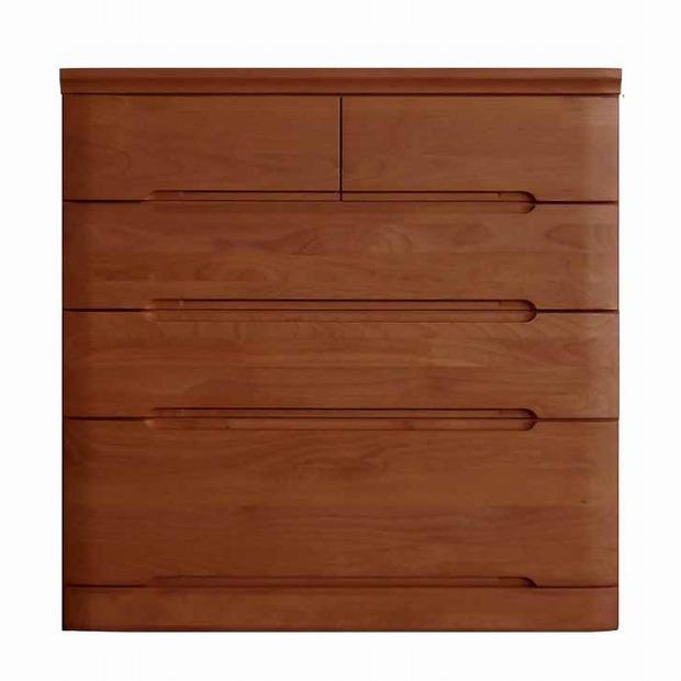 チェスト タンス 幅88 4段 奥行44 ニレ材 ブラウン色 プラム 桐たんす 箪笥 婚礼家具 衣類収納 大川家具【丸田木工】