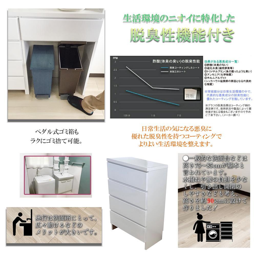カウンター下収納 引き出し 奥行30 幅55cm カウンターテーブル ランドリー収納 キッチンカウンター 薄型 国産 ミラノ