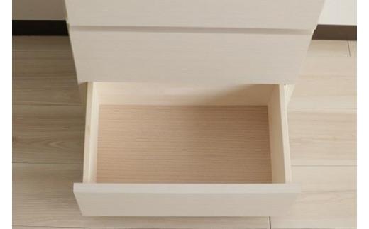 【洗面所などの限られた空間に便利】薄型チェスト 45cm幅5段 (ホワイト木目)