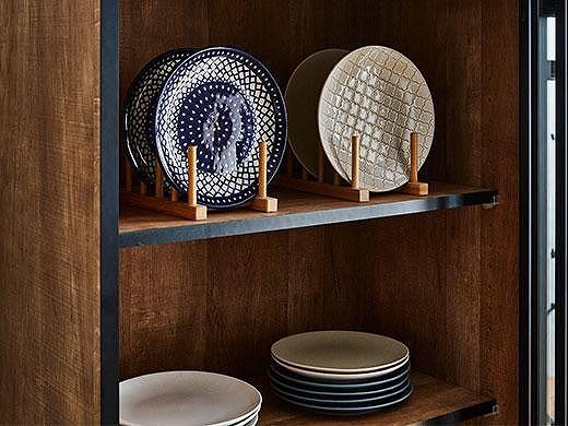 【開梱設置】引き戸 食器棚 ダイニングボード ポエム 幅133.5 （ホワイトガラス／レディオーク）キッチン収納 大川家具 家具