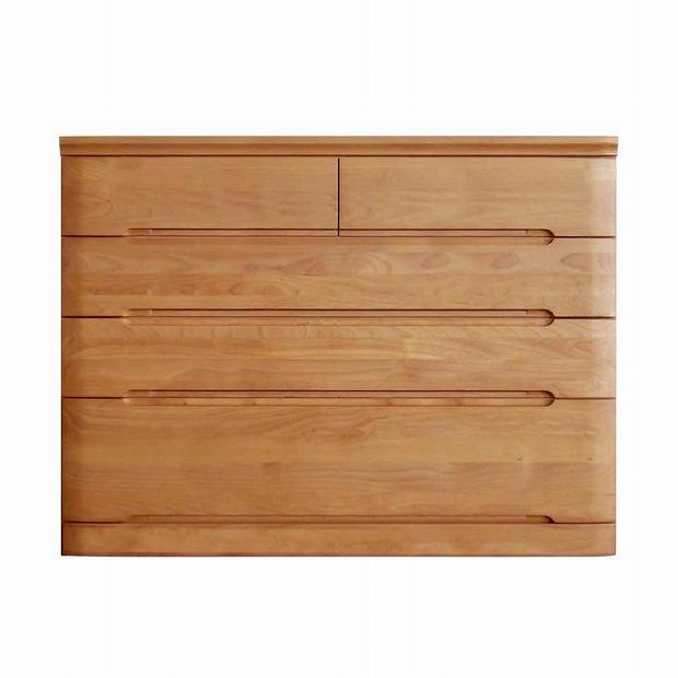 チェスト タンス 幅118 4段 奥行44 アルダー材 ナチュラル色 プラム 桐たんす 箪笥 婚礼家具 衣類収納 大川家具【丸田木工】