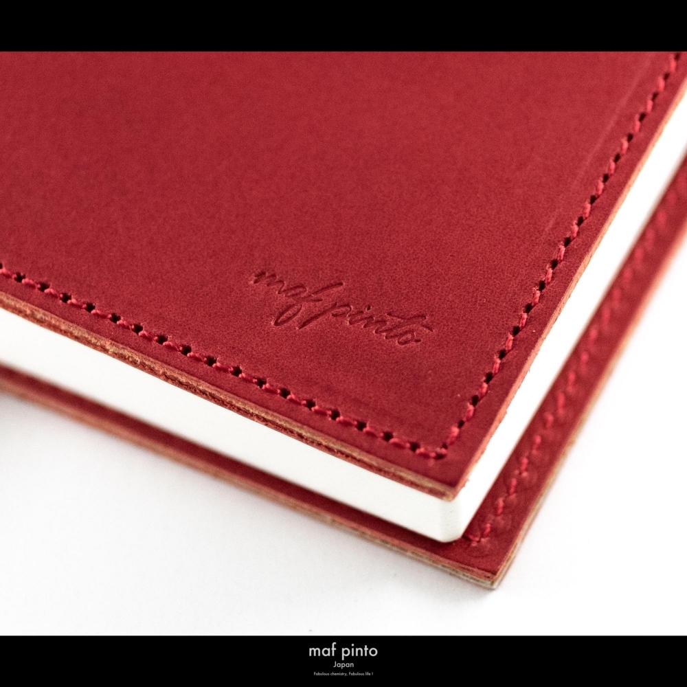 maf pinto (マフ ピント) レザー手帳カバー A5 レッド 本革 日本製