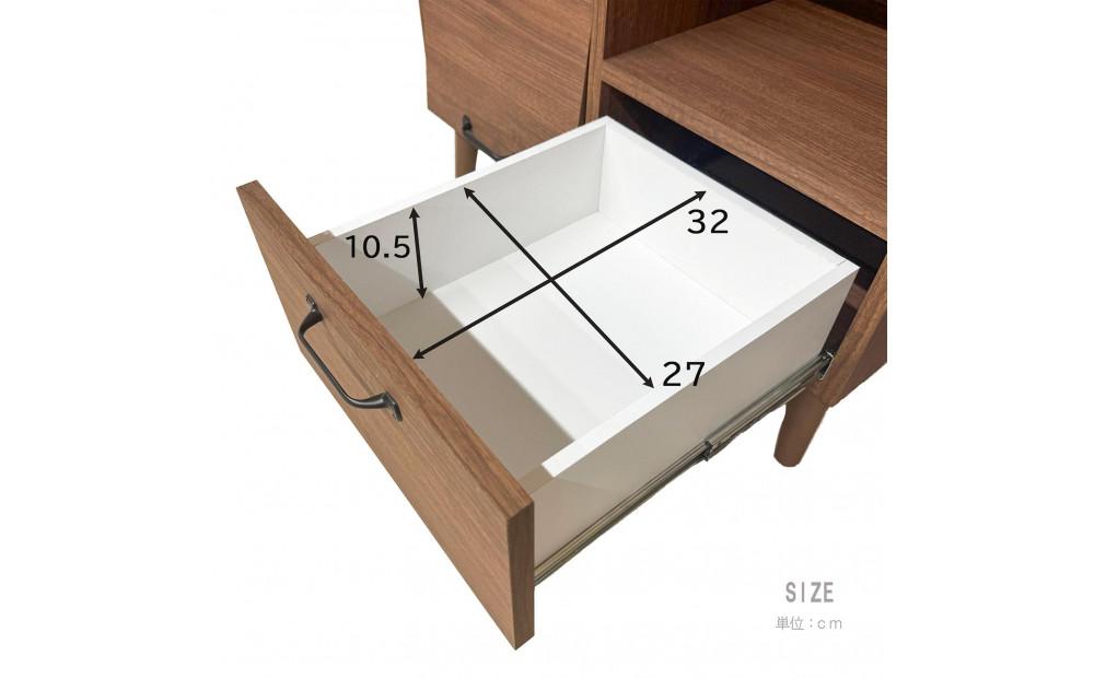 脚14cmお掃除楽々！チェスト 北欧 完成品 大容量 タンス 幅72cm 高さ78 奥行40 整理棚 洋服 本 book ブック タンス たんす 日本製 国産 お掃除ロボット可 高品質 引き出し 小物 見せる棚 living リビング アンティーク 完成品 おしゃれ 木製 収納 脚付き 家具 インテリア 大川 大川家具 W72フラップキャビネット WN ウォールナット色