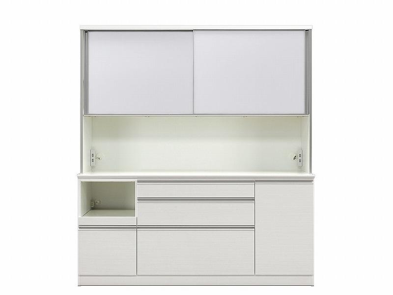 シュシュ 幅180cm キッチンボード オープンボード カップボード 引き戸 食器棚 完成品 ダイニングボード 大川家具