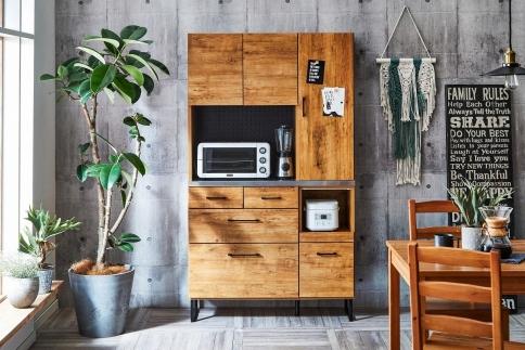 ブルックリンスタイルのステンレスカウンターキッチンボード 105cm幅