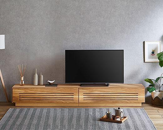 【開梱設置】テレビ台 ルーチェ 無垢 オーク 幅254-304cm TV テレビボード TV台 TVボード ローボード 家具