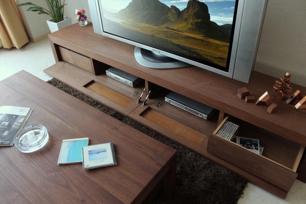 【ICHI TV Borad 2400mm】ウォールナット オイルフィニッシュ リモコン対応 シンプルで重厚なデザインのテレビボード 家具 テレビ台 テレビボード TVボード AVボード 棚 リビングボード サイドボード ローボード MUFactory