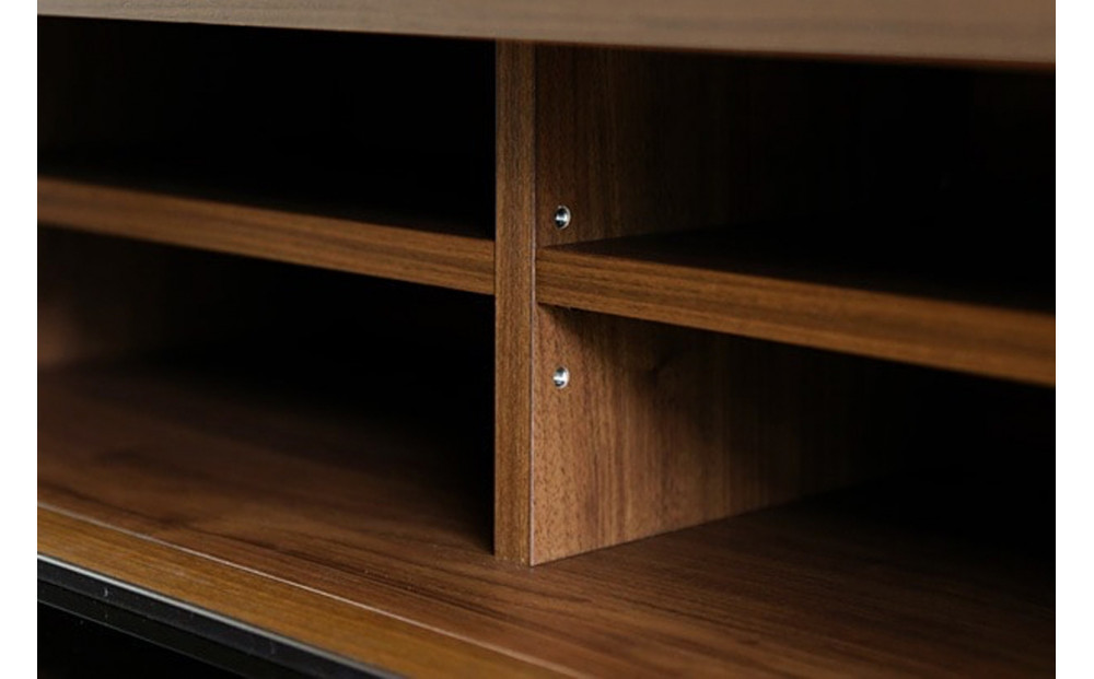 【開梱設置】高野木工 LECCE レッチェ 164TVボード ウォルナット  (黒ガラス) 【10年保証】