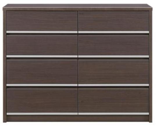 大川家具 チェスト 幅120cm ロータイプ 引出し 4段 シンプル ダークブラウン