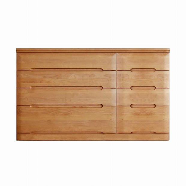 チェスト タンス 幅148 4段 奥行44 アルダー材 ナチュラル色 プラム 桐たんす 箪笥 婚礼家具 衣類収納 大川家具【丸田木工】