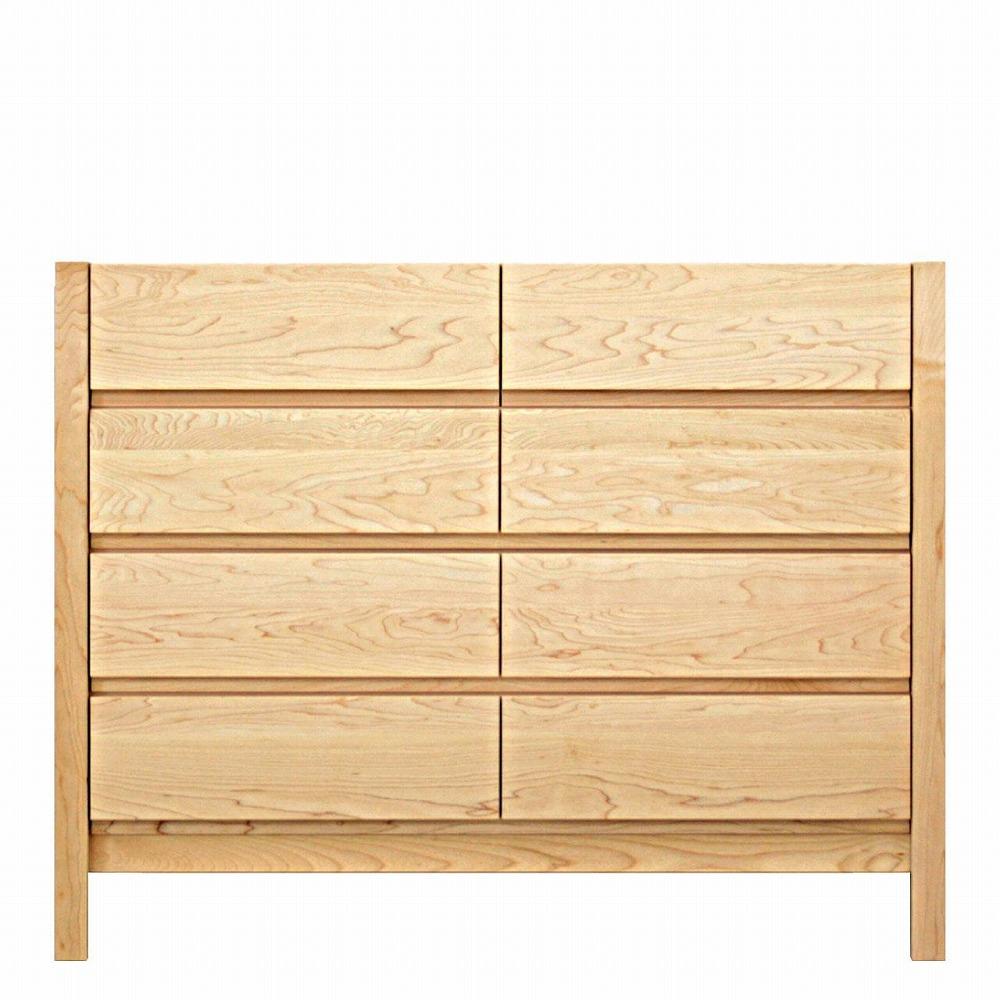 チェスト タンス 幅105 4段 奥行44 メープル 無垢 桐たんす 箪笥 脚付き 木製 婚礼 衣類収納 大川家具 丸田木工 シーズ