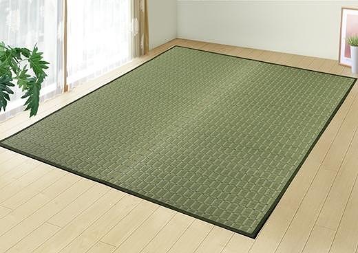 国産い草 掛川織ラグ 伊吹 グリーン 191×191