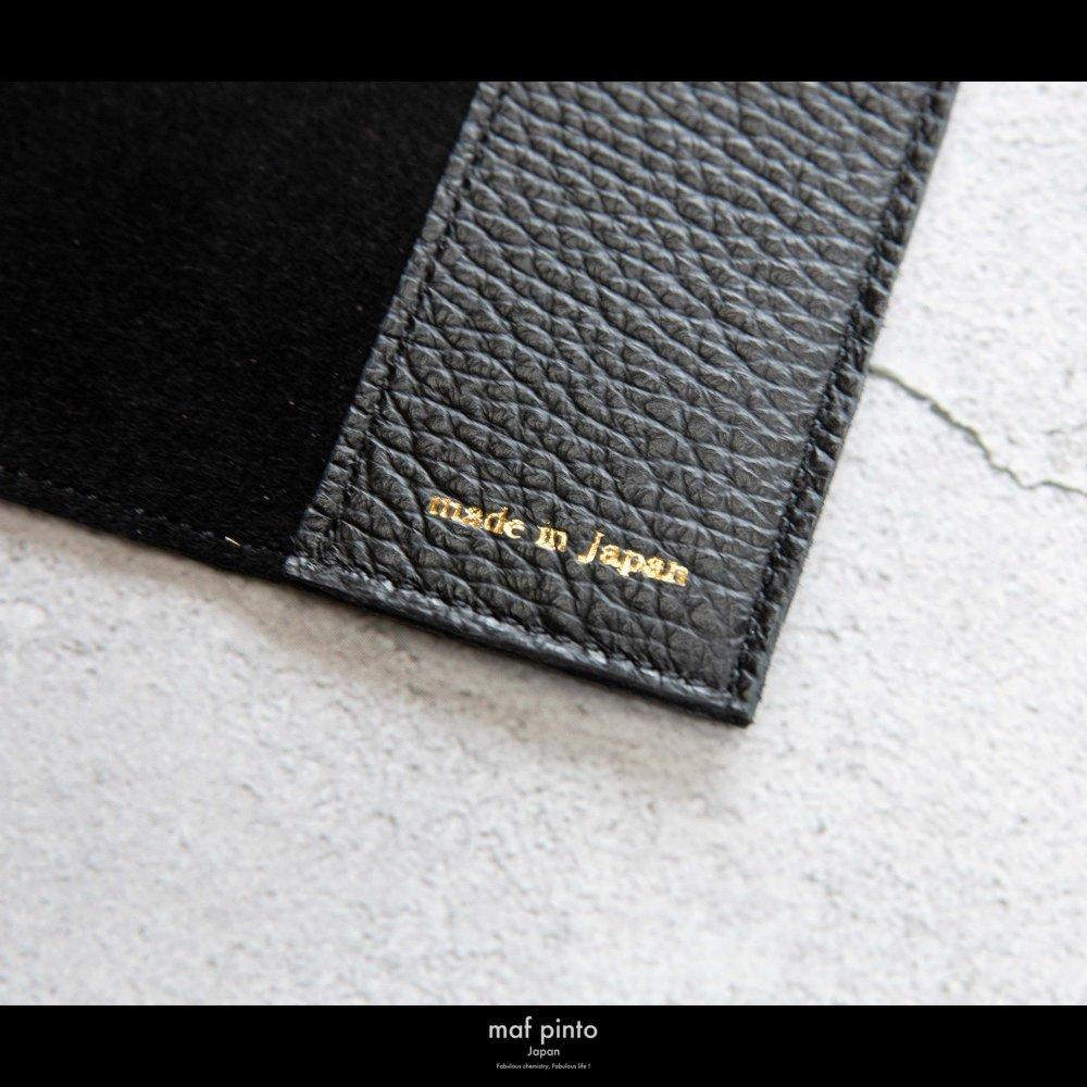maf pinto (マフ ピント) レザーブックカバー 新書サイズ ADRIA LINE ブラック 本革 日本製