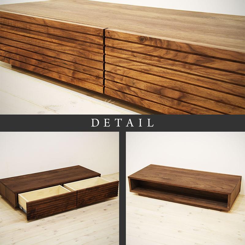 【大川家具】無垢材 センターテーブル ローテーブル 食卓テーブル ちゃぶ台 リビングテーブル 収納 風雅 幅1200 ウォールナット おしゃれ  天然木   組み立て不要   高級感 【設置付き】