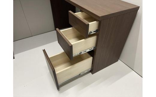 ＜天板のサイズが自由に変えれて二人でも使えるデスク＞スライドWデスク135／ブラウン／机／大川家具