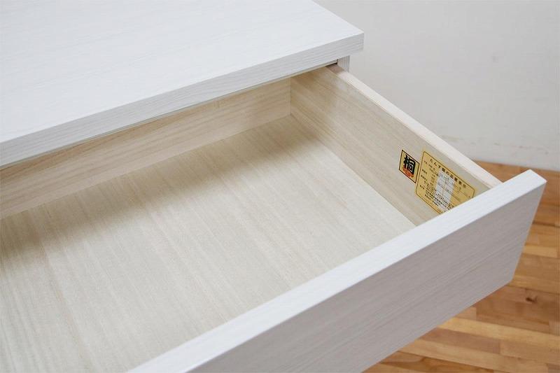 クローゼット チェスト 幅70 3段 奥行44 ホワイト色 タンス 押入れ収納 衣類収納 桐 箪笥 大川家具 丸田木工 フィット