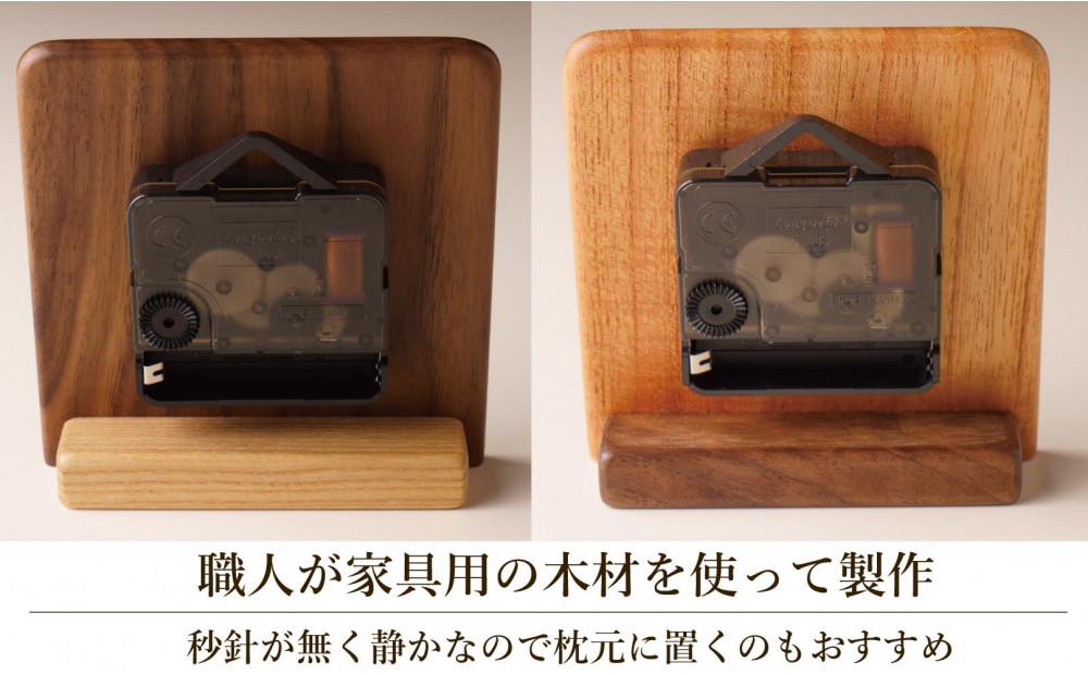 置き時計 木の時計 アナログ コンパクト 卓上 雑貨 置時計 2個セット