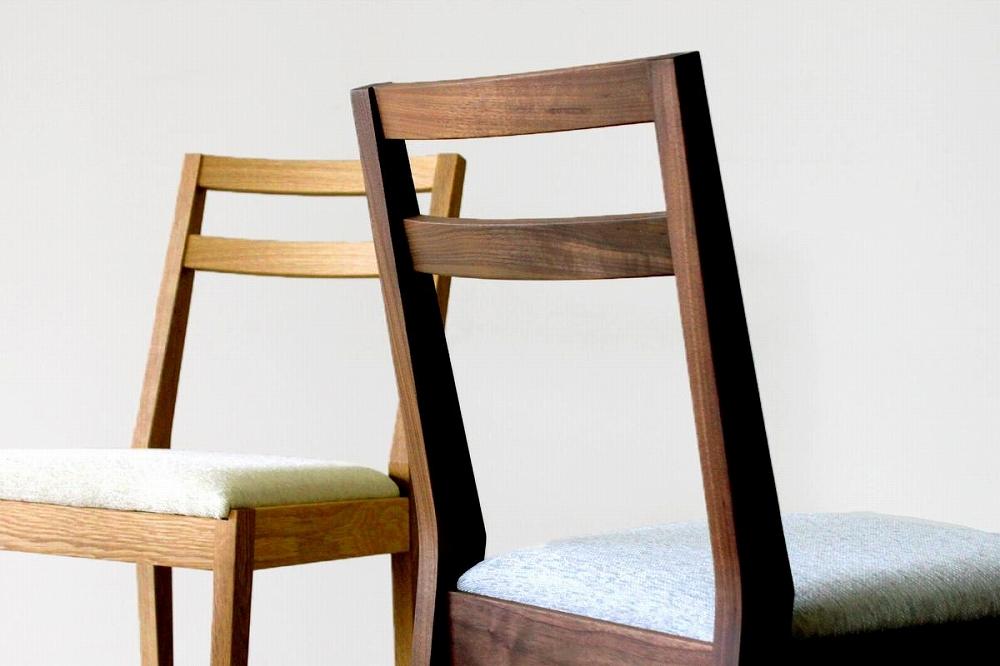 【開梱設置】高野木工 プレーンチェアウォルナット 座面：CHART6ホワイト【10年保証】