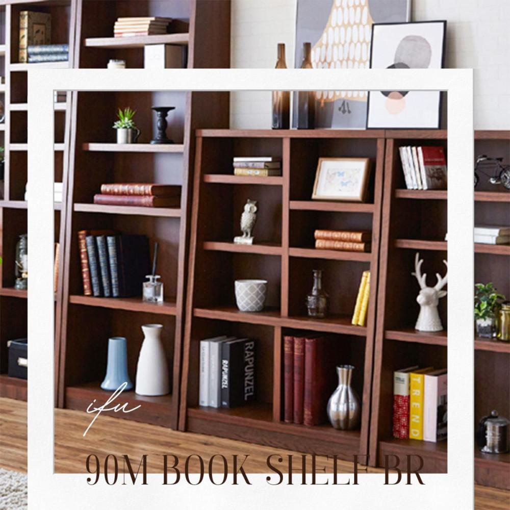 可動棚 チェスト！ イフ ブックシェルフ 90M BR 北欧 完成品 大容量 本 BOOK 整理棚 タンス たんす 日本製 国産 クローインテリア 高品質 可動棚3枚 リビング アンティーク おしゃれ 木製 収納 家具 大川 大川家具 ねじ込み式ダボ ダボ 8cm