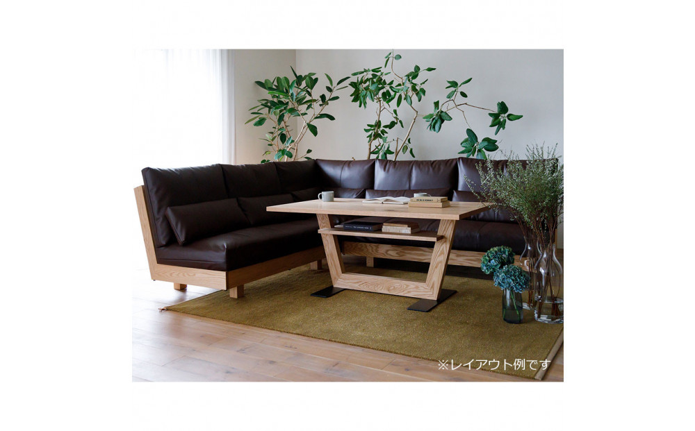 〈HIRASHIMA〉天然無垢材 ふっくらと全身を包む ハイバックスタイルのソファ LIBERIA PLUS Sofa 168 合皮PUレザー / コモド