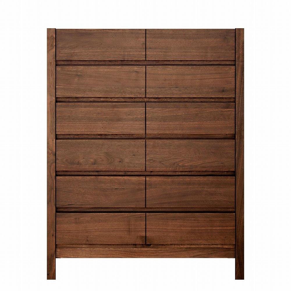 チェスト タンス 幅92 6段 奥行44 ウォールナット 無垢 桐たんす 箪笥 脚付き 木製 婚礼 衣類収納 大川家具 丸田木工 シーズ