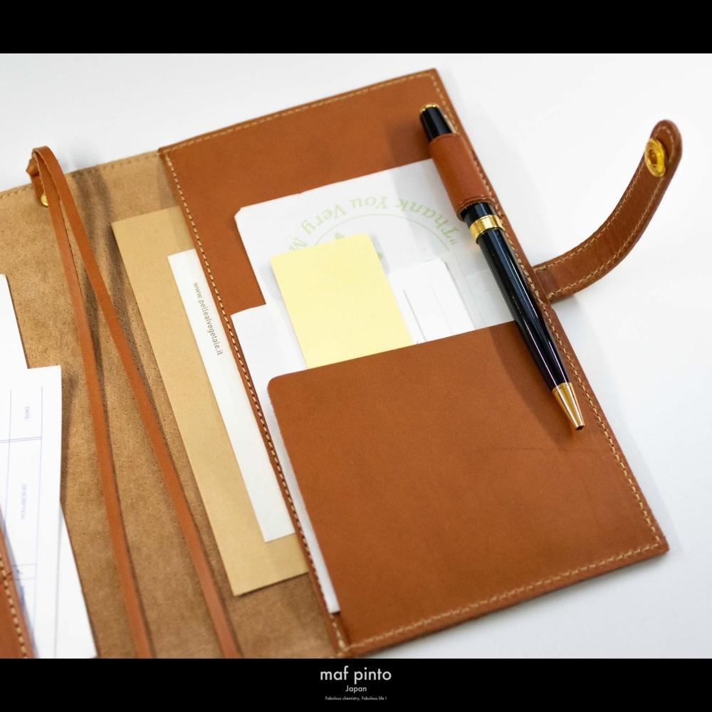maf pinto (マフ ピント) レザー手帳カバー B6 ライトブラウン 本革 日本製