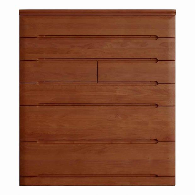 チェスト タンス 幅118 6段 奥行44 ニレ材 ブラウン色 プラム 桐たんす 箪笥 婚礼家具 衣類収納 大川家具【丸田木工】