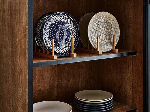 【開梱設置】引き戸 食器棚 レンジボード ポエム 幅133.5 （ホワイトガラス／レディオーク）キッチン収納 大川家具 家具